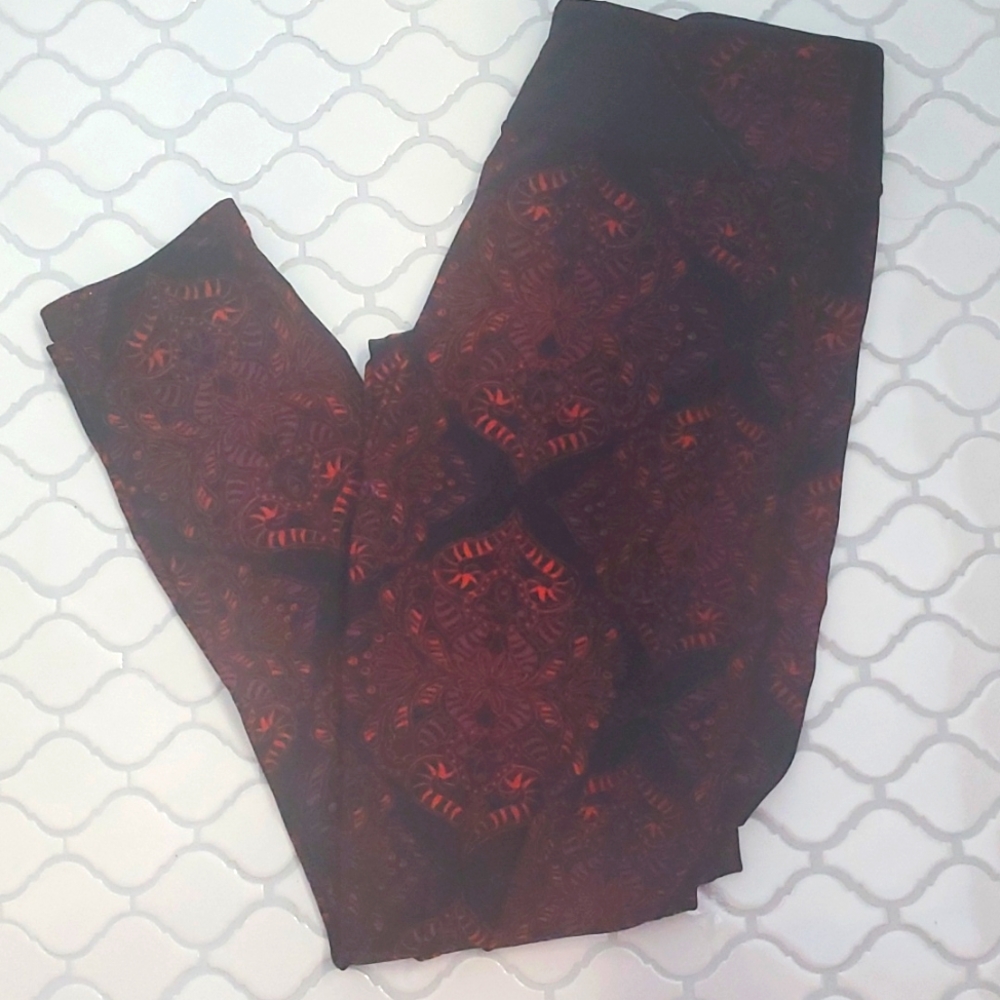 Cozy orange leggings mid rise